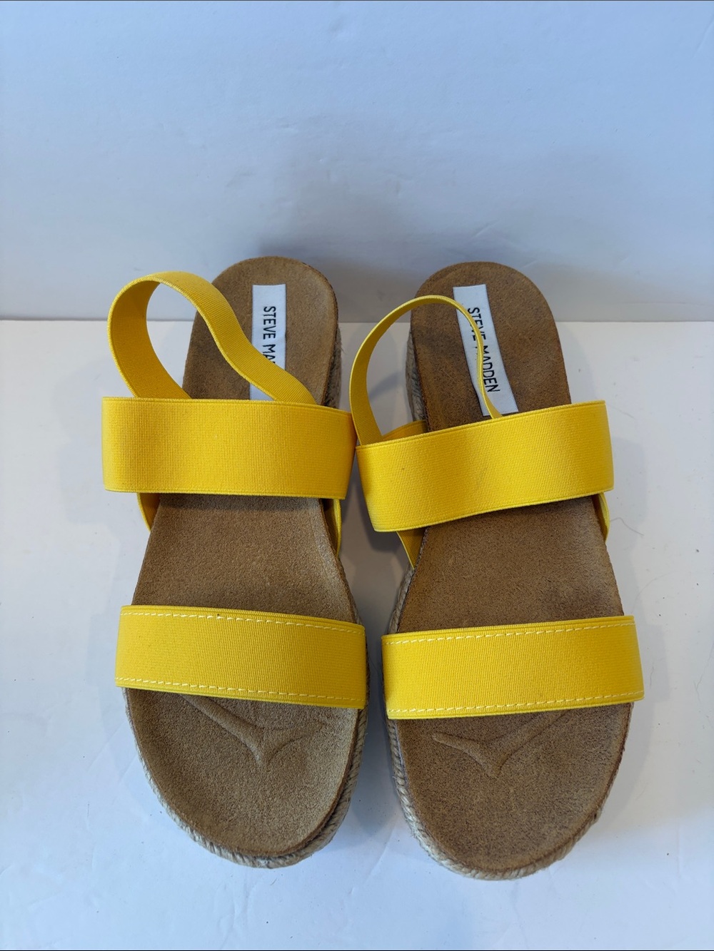 Steve Madden Yellow Double Band Slide Sandals